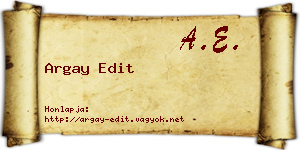 Argay Edit névjegykártya